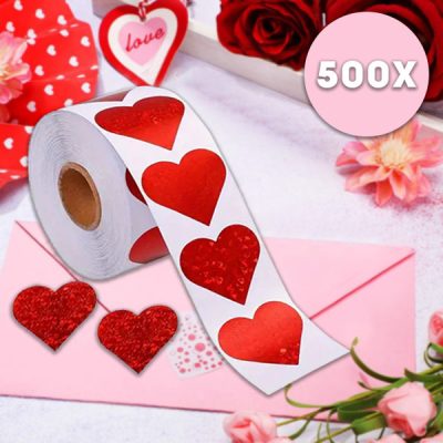 Naklejka w kształcie serca (500 sztuk) | HEARTSTICKER