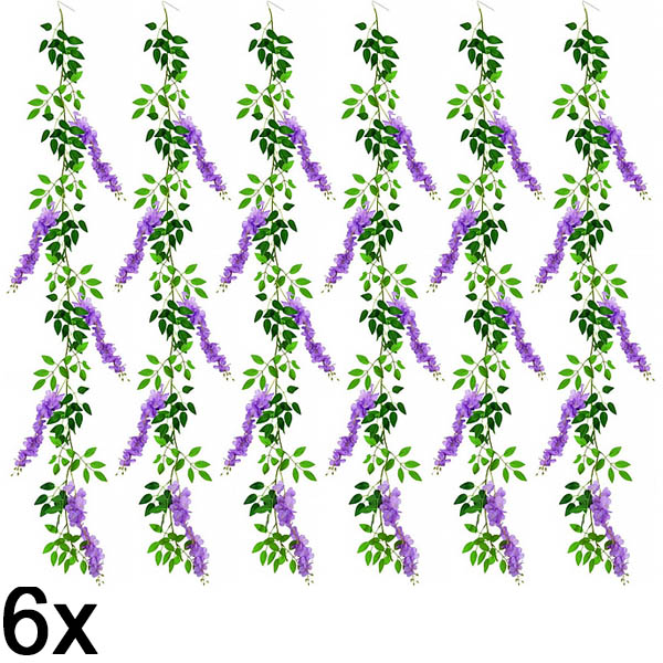 6x Pnącze ze Sztycznymi Kwiatami Glicynii | WISBLOOM