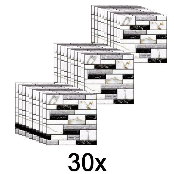 3x Naklejki ścienne 3D o wyglądzie marmuru (10 sztuk) | MARBLEBLOCKS