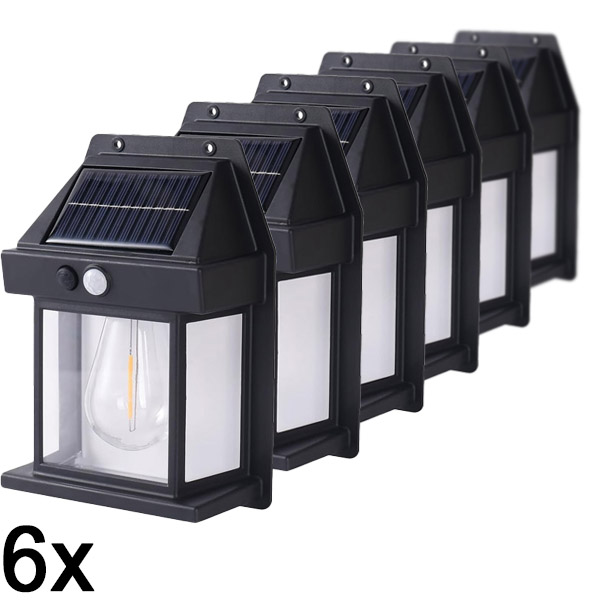 6x Zewnętrzna lampa solarna z czujnikiem ruchu | FLUXLAMP