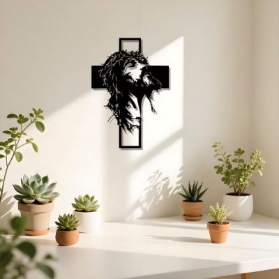 Nowoczesny metalowy krzyż ścienny | JESUMET